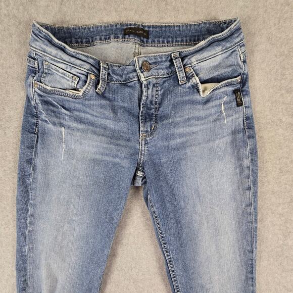 Silver Jeans Women's Skinny Jeans - Light Blue - Picture 3 of 16